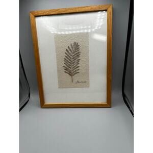 Print Framed Fern Jacaranda White Matt Glass wood Size 16 x 13 x .5 Inches